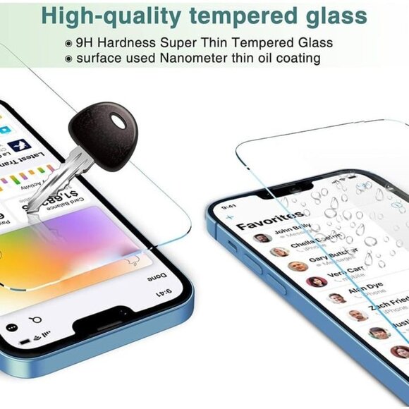 2 Pack Screen Protector iPhone 15 Pro [6.1 inch Display] with 2 Camera Protector - Picture 2 of 6